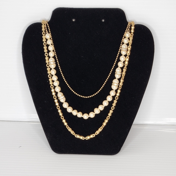 J. Crew Jewelry - J. Crew gold pearl beads necklace multi strand long gift for her